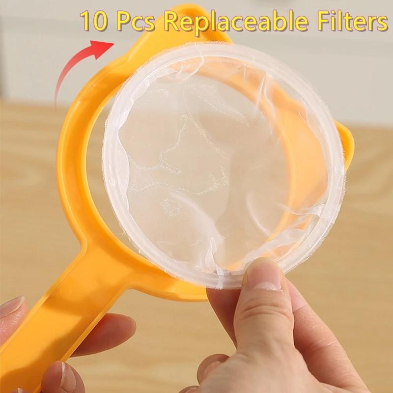 120 Maschen Küchenöltrichter mit Filter 2 in 1 Trichterfilter mit Griff Doppellagiges Feinmaschiges Sieb Tragbarer Saftseiher Kaffee