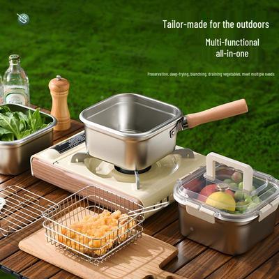 Stainless Steel Portable Deep Fryer with Oil Filter Basket for Indoor/Outdoor Use