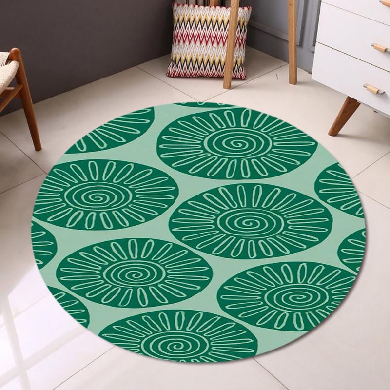 Retro Layered Heart Round Rug Yellow Gradient Concentric Love Print Carpet for Living Room Bedroom Home Carpets for Living Room