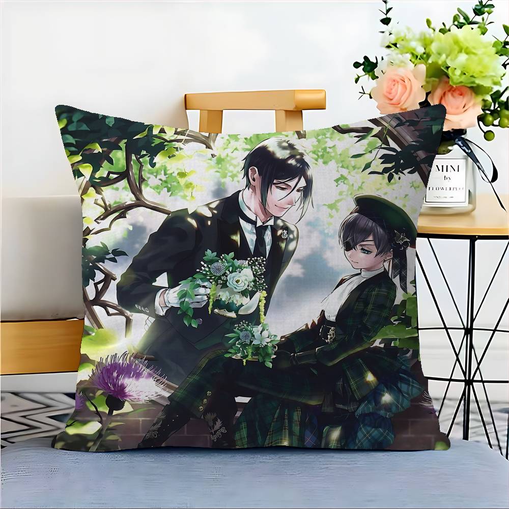

B-Black B-Butler Japanese Anime Personalized Pillow Cover Kids Bedroom Wild Party Decor Pillowcase Kid Birthday Shower Gift 12x12Inch
