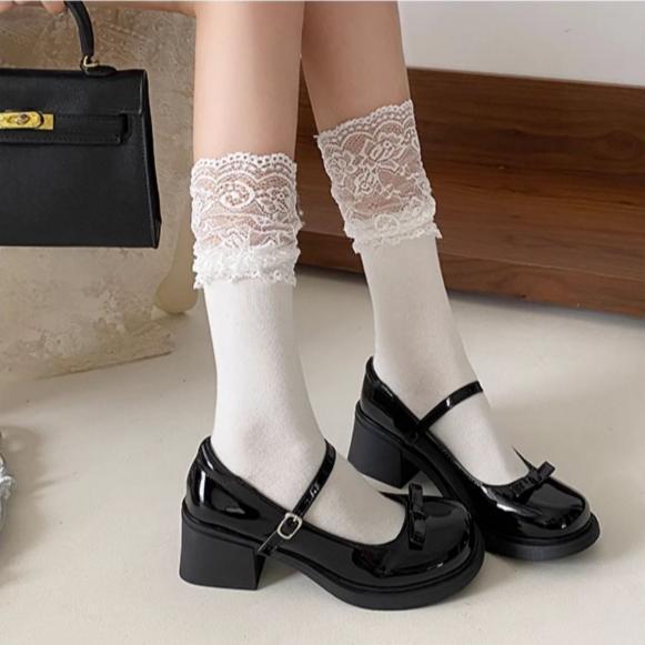 Fashion Spring Autumn Women Mary Jane Shoes Ladies Elegant Outdoor Butterfly-knot Pumps Women's Thick Heel Shoes 2025