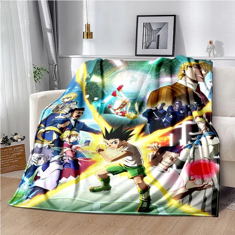 HUNTER X HUNTER Throw Blanket Anime Soft Cover Lightweight Warm Cartoon Blankets for Kidsroom bedroom