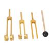 Set de 3 Diapasons en Alliage d'Aluminium 128 256 512Hz Diapasons Corporels avec Marteau pour la Guérison par le Son Doré