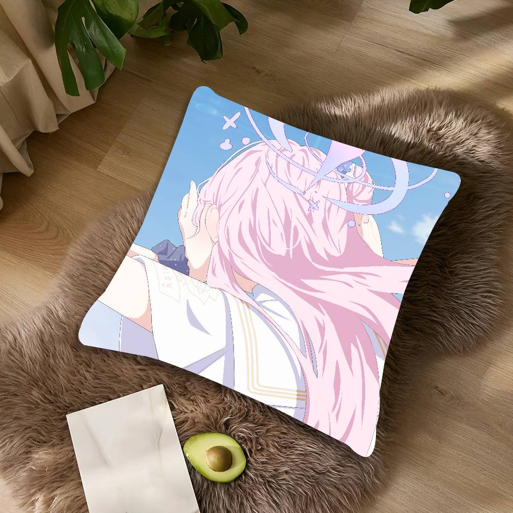 Kawaii Girl Cool Game Blue Archive Cushion Cover Decor Home Throw Pillow Covers For Couch Camping Pillow Cover Decorations
