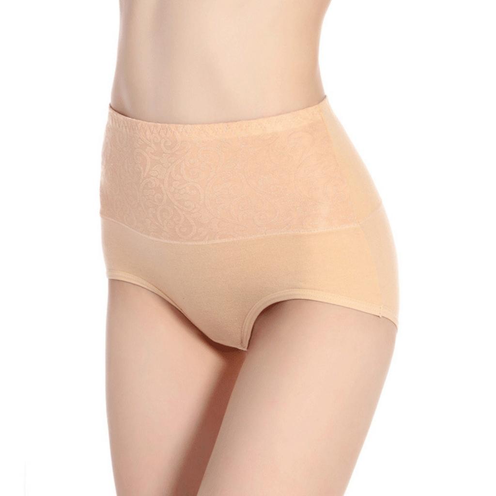 5 Pack High Waist Cotton Underwear for Women Full Coverage Floral Print Panties Soft Breathable Briefs Multicolor