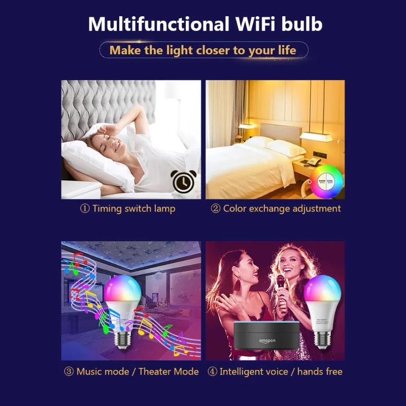 Bluetooth Smart LED Bulb 220V/110V 10W/9W Tuya Lamp Smart Life APP Support RF Remote Group Control Bedroom Home Decor