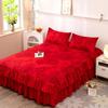 Skin-Friendly Non-Slip Fitted Bed Skirt and Mattress Protector for 1.8m Double Bed