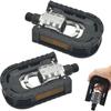Folding Bicycle Bike Pedals for Ebike with Reflective Strips Wide Flat Pedals,Aluminum Urban Cycling Pedals
