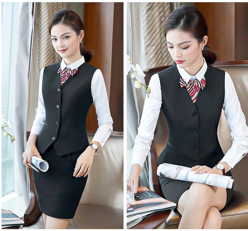 Dunkelblauer Damen Ärmelloser Professioneller Büro-Weste