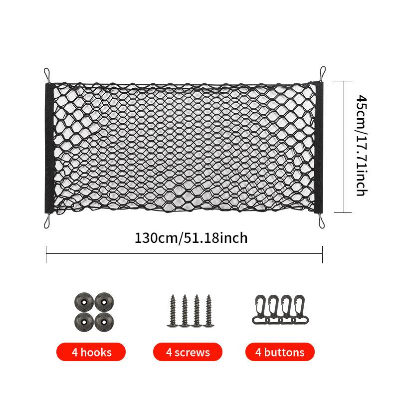 Car Mesh Elastic Nylon Rear Back Cargo Trunk Storage Organizer Double Layer Luggage Net Auto Back Rear Mesh Seat Car Accessories