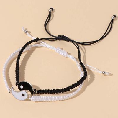 1 Pair Chinese Style Taichi Bracelets Yin and Yang Taichi Hand Rope Taichi Friend Bracelet  Wedding