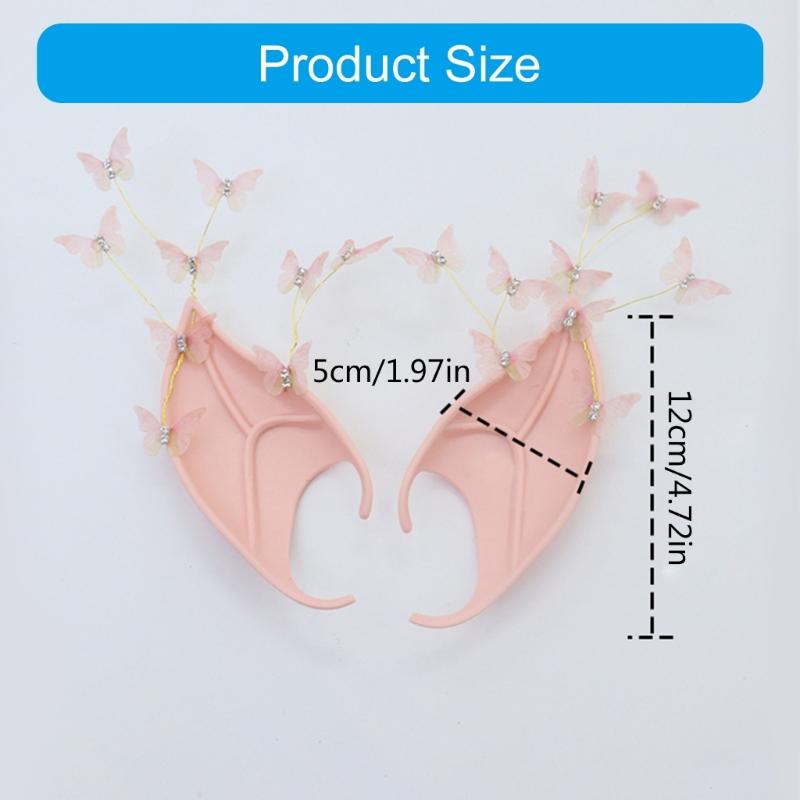 Elfie Uszy Uszy Wróżki Uszy Elfów z Motylem Obce Uszy Spiczaste Uszy na Imprezę Cosplay Uszy