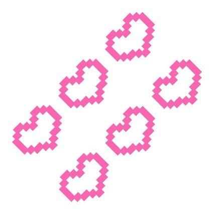 6PCS Mosaic Heart-shaped Pixel Heart-shaped Car Window Decoration, Waterproof Headlight and Taillight Decoration Stickers