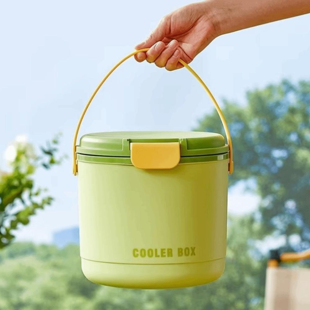 Folding Handle Drink Cooler Bucket With Ice Tray and Shovel Ice Cube Box Party Ice Bucket Outdoor