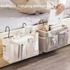 Canvas Bedside Opbergrek Mesh Stof Multi-Pocket Bedside Hangmand Ruimtebesparend Opvouwbare Slaapkamer Opberger