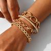 Waterproof Stainless Steel Bracelet, Non Tarnish Cubic Zirconia Cuffs, Stack Layered Chunky Chain Bracelets for Women