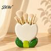 Office Desk Accessories for Women Tulip Makeup Brush Holder, Resin Cosmetic Organizer Vanity Desk, Cute Flower Pen Floral Stationery Cup