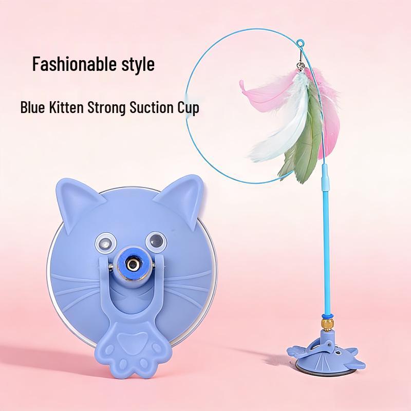 Long Rod Steel Wire Feather & Bell Cat Teaser - Durable Bite-Resistant Interactive Toy