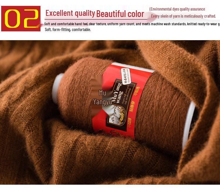 Pure Cashmere Machine-Knitted Medium-Fine Yarn for Hand-Knitting Scarves and Baby Items