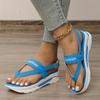 Stylish Women's Platform Thong Sandals with Letter Buckle Strap and Slingback for Outdoor Summer Comfort