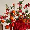 High-End Pomegranate Hydrangea Artificial Flowers for Elegant Living Room Display and Desktop Decoration