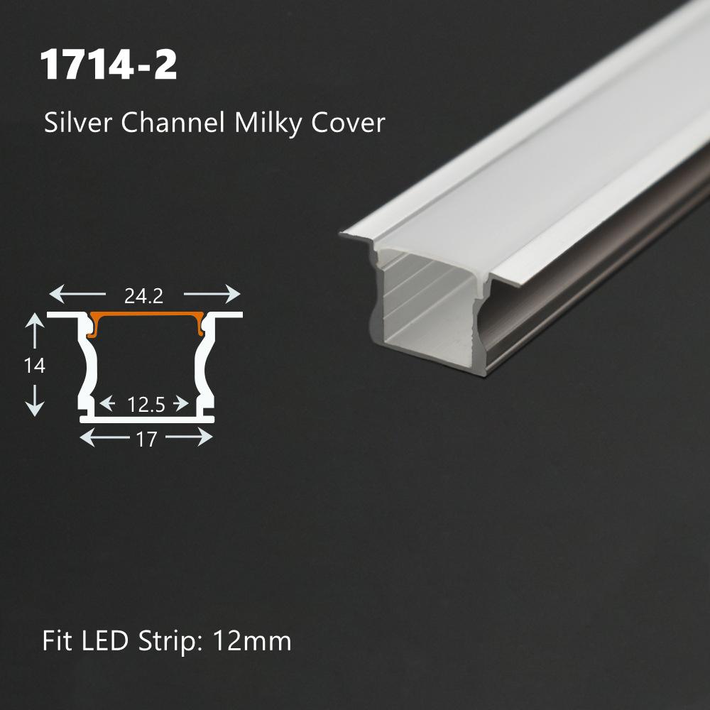 0.5m U/W Style LED Aluminum Profile Black Silver Channel Holder PC Cover Bar Lamp For Cabinet Closet Decor Linear Strip Light