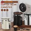 1.2 1.5 1.8L Barattolo per Chicchi di Caffè Contenitore Ermetico Sigillato Acciaio Inossidabile Con Cucchiaio Valvola Unidirezionale Contenitore Conservazione Caffè Cucina