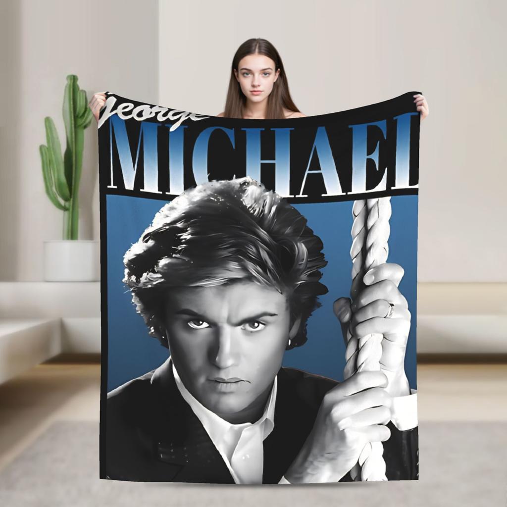 George Michael Music Blanket Quality Warm Soft  Throw Blanket Winter Travel Office Couch Chair Sofa Bed Fashion Bedspread