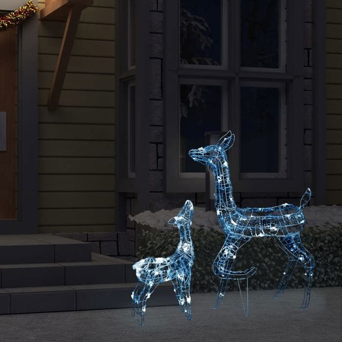 VidaXL Famille de Rennes de Décoration Rennes Lumineux Décoration de Noël Jardin Patio Arrière-cour Extérieur Intérieur 329790