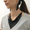 New Indian Style Triangle Scarf Sequined Lightweight Silk Scarf Shining Necklace Earring Set for Women