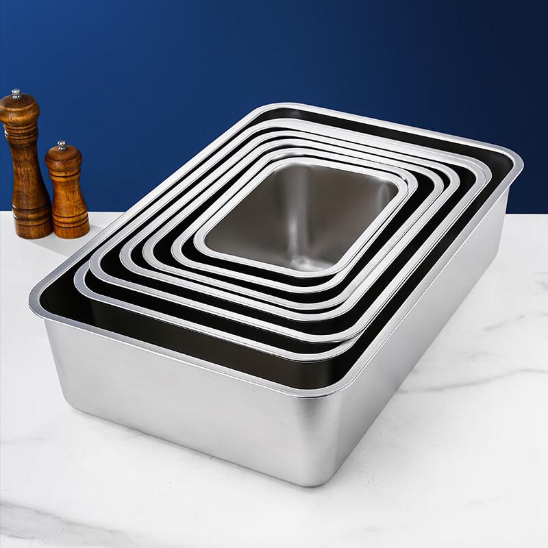 ZISIZ 304 Stainless Steel Flat Square Serving Tray