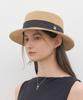 Hallen Raffia Boater Hat (C046_Ivoryblack)