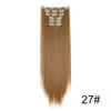Synthetic 6pcs/set Long Straight Clip-in Hair Extension Invisible Seamless Extension Black Brown Hairpiece for Women 2028