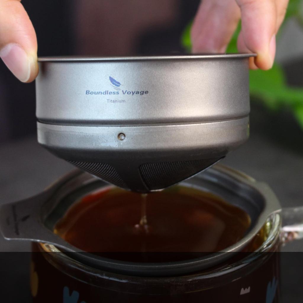 Boundless Voyage Titanium Coffee Dripper, No Paper Filters Needed, Coffee Filter Holder, 1-4 Cup Capacity, Paperless Coffee Drip, Mesh Filter, Lightwe