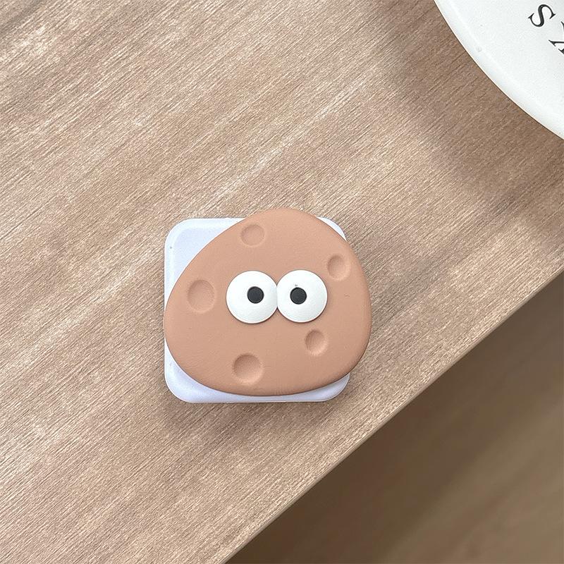 Cartoon Cute Mobile Phone Airbag Bracket Pasted Flip Mirror Telescopic Desktop Support Frame Portable Makeup Mirror Women'S Model