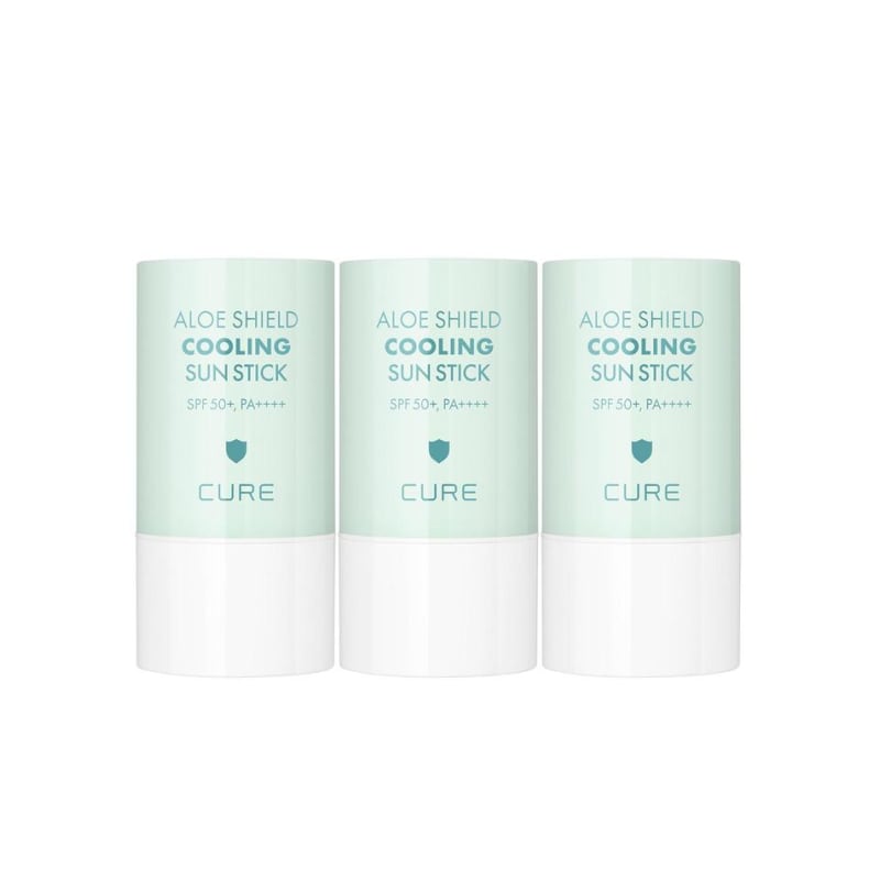 Cure Aloe Shield Cooling Mint Sun Stick for the Whole Family 23g x 3