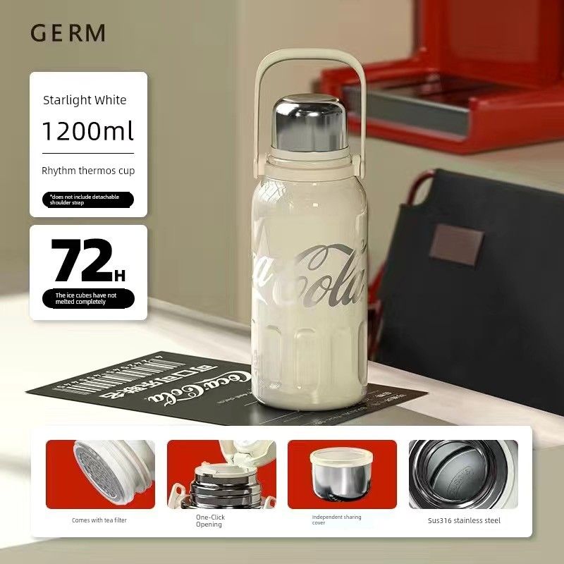 Ge Qi Germ Coca-Cola Large Capacity Vacuum Cup Infant Water Cup Girl 2023 New Stainless Steel Kettle
