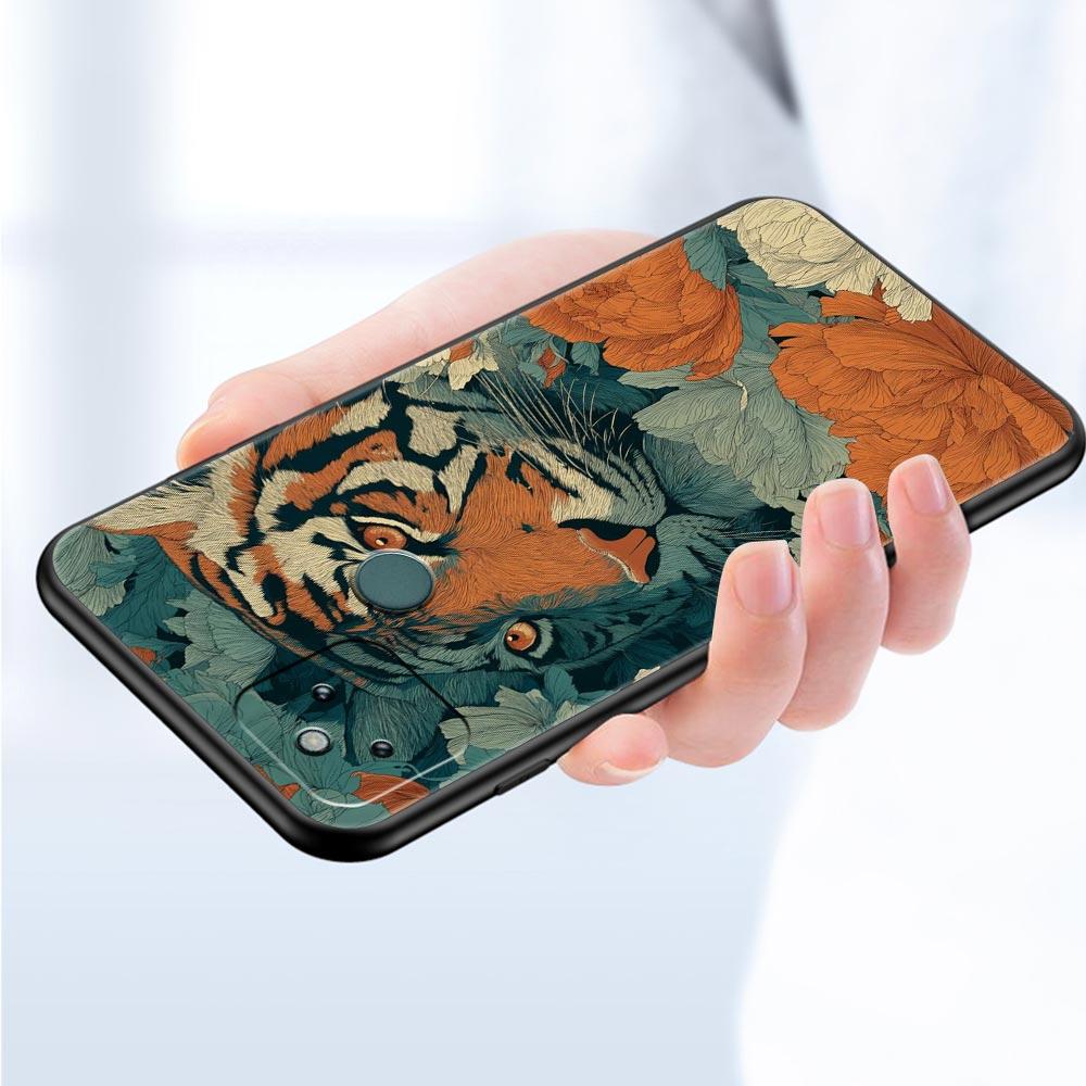 Phone Case Cover for Google Pixel 10 9 8 7 6 7A 6A Pro Shockproof Soft TPU 10 9 Pro XL Shell Capas Fundas Cartoon Tiger Pattern