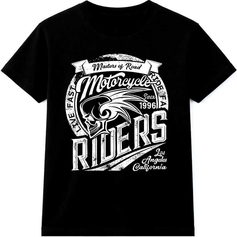 Motorcycle T Shirt Riders Skull Helmet Graphic Tee Biker Club Vintage Motorbike S разноцветный