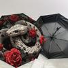 1pc Snake and Roses Circular Artwork Umbrella with Plastic Handle,Suitable for All Seasons Home Travel Outdoor UmbrellaDD1636
