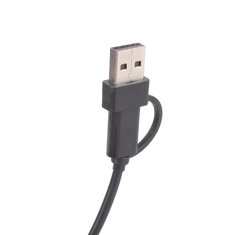 Double Output 5.5x2.5mm Charging Cable With USB A And Type C Connectors Input Support 5V 3A 1M Length Black