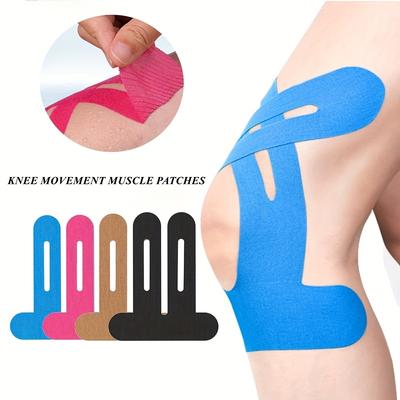 Eight Pieces of Assorted Color Elastic Muscle Tape Designed for Knee Support, Pre-Cut for Convenience Activities Running Cycling Hiking