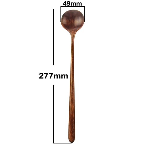 AOOSY 27.7cm Soup Ladle, Spoon, and Muddler Made of Natural Wood, Perfect for Shaved Ice, Simmered Food, Pots, Mapo Tofu, and Serving Soup