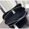 New First-layer Cowhide Splicing Canvas Tote Bag Shell Bag Retro Underarm Bag Shoulder Handbag Women