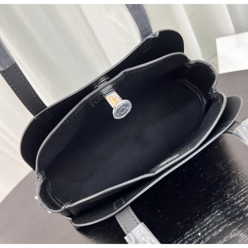 New First-layer Cowhide Splicing Canvas Tote Bag Shell Bag Retro Underarm Bag Shoulder Handbag Women