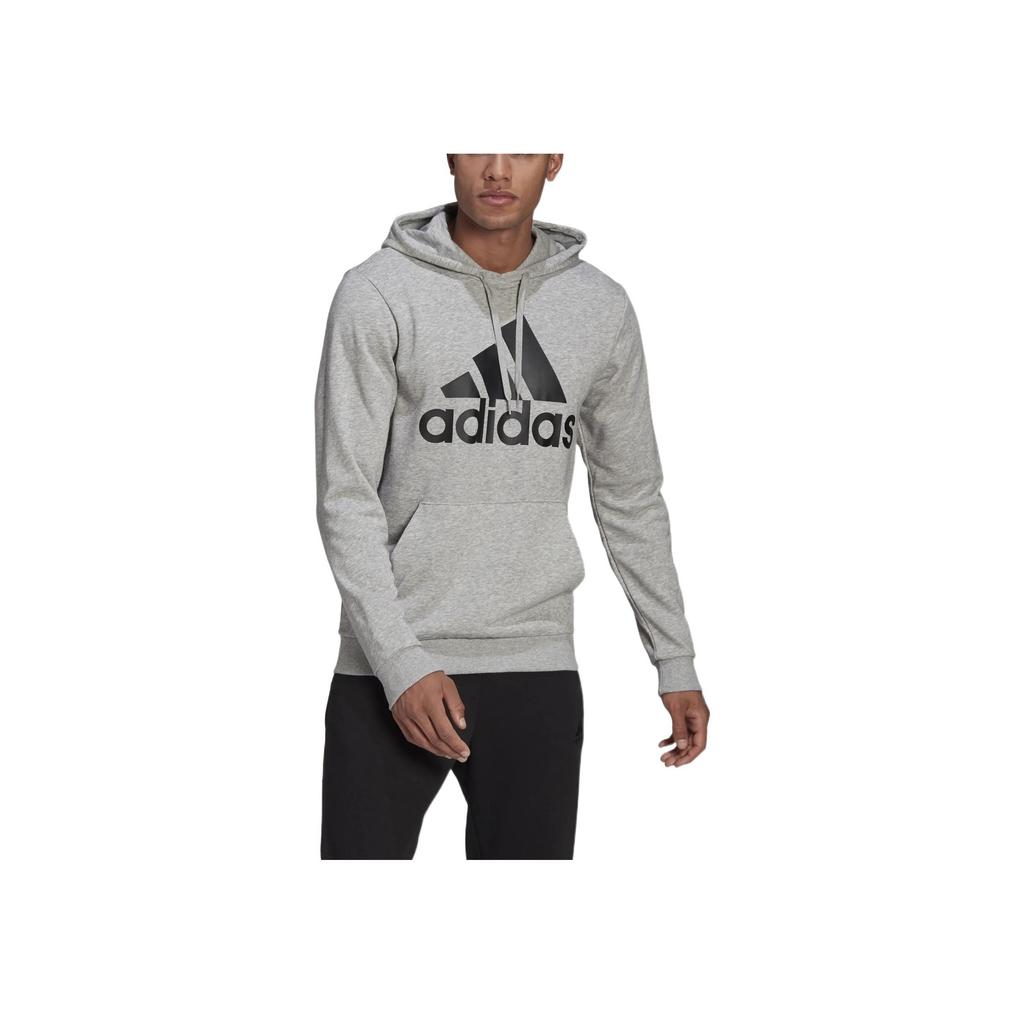 Adidas Large Logo Printed Casual Hoodie Men hoodies Gray GK9541