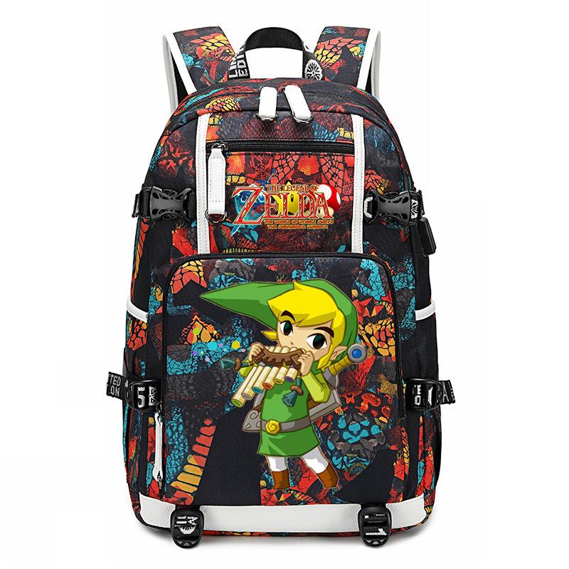 Zelda Zelda Peripheral Printed Backpack Outdoor Usb Port Large Capacity Travel Backpack