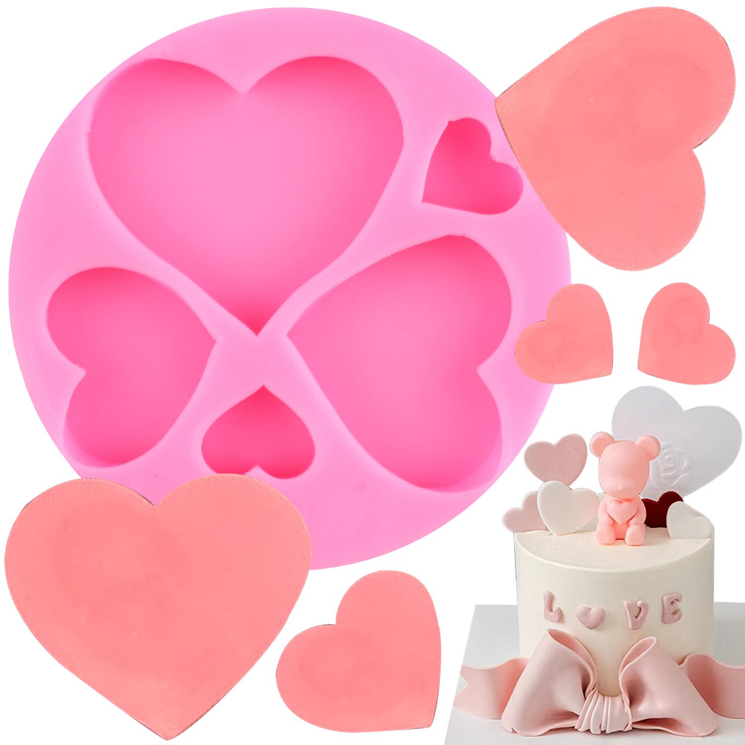 

Силиконовые формы для помадки в виде луны, звезды и сердца для DIY, инструменты для украшения торта, топпер для кексов, шоколадная конфета, жевательная резинка, форма для полимерной глины красный