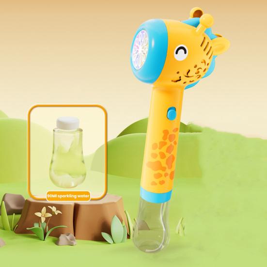 Electric Giraffe Bubble Maker Wand with Light 10 Holes Cartoon Animal