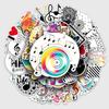 50 Music Symbol Stickers: Creative Cartoon Decoration for Skateboards, Water Bottles, Suitcases, and More